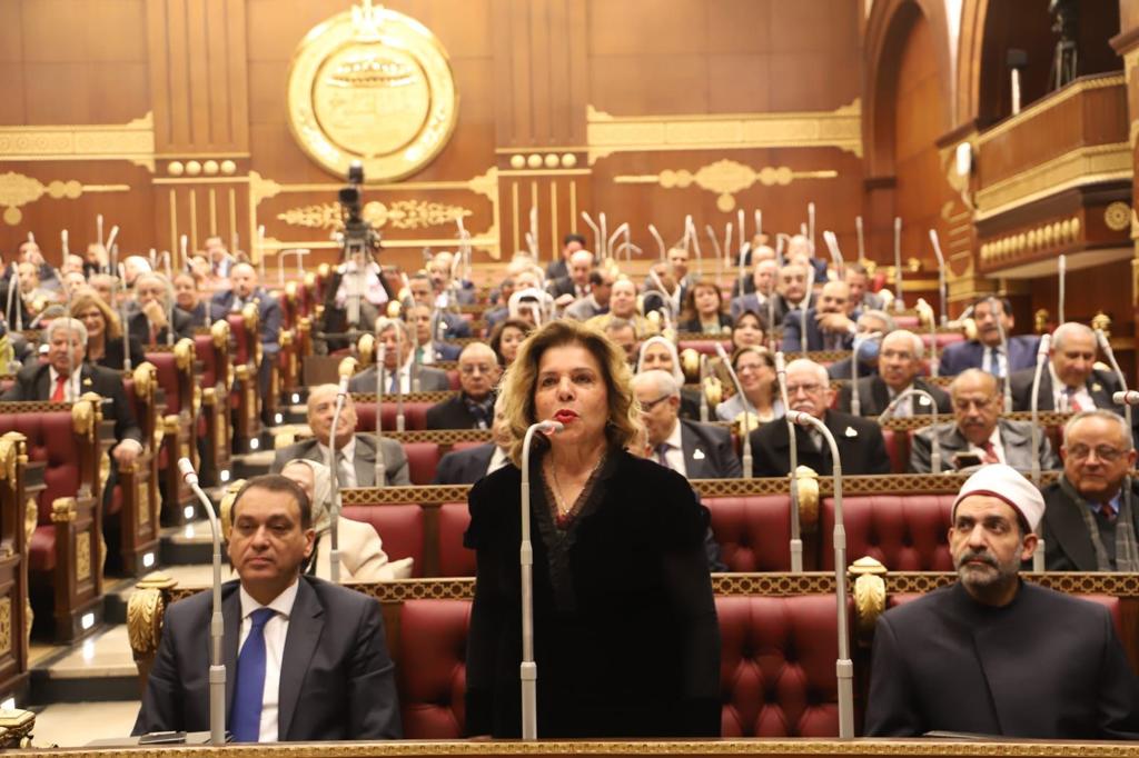  Moushira Khattab praises the cooperation between the National Council for Human Rights and Parliament in its two chambers 