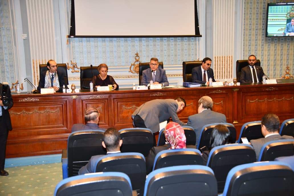  Ambassador Moushira Khattab participates in a meeting of the Human Rights Committee in the House of Representatives to document the crimes of the Zionist entity against the Palestinian people in the Gaza Strip 